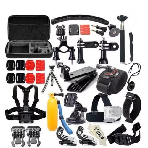 Kit 50 En 1 Accesorios Camara Deportiva Gopro Hero 3/4 Sjcam Sj4000 Sj5000X Dv