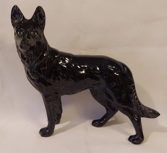 Provincial Mold Black German Shepherd Figure Statue GSD