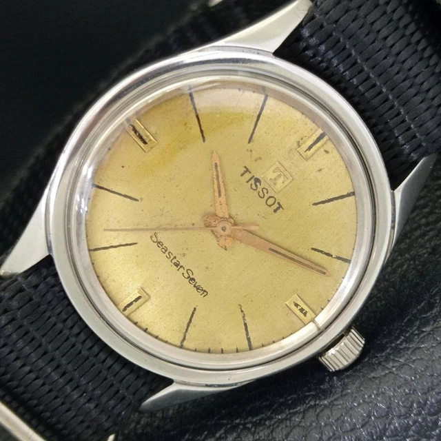 Montre Tissot Seastar Seven 31-781 – Cadran Doré, Remontage Manuel, Années 70, Neuf Avec étiquettes