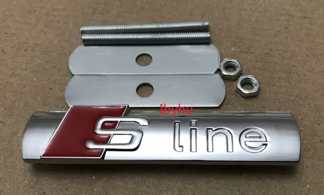 NEU S-LINE SLINE Emblem Chrom Metall Abzeichen Frontgrill für Audi A3 A4 S4 RS4 S3