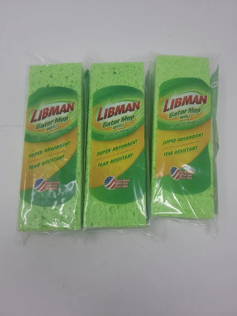 Libman 3021 Gator Mop 9" Refill Head ~ 3 Pack