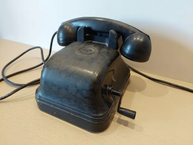 Teléfono soviético de baquelita negra NKVD KGB. Vintage URSS Original