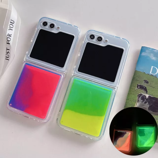 For Samsung Galaxy Flip5 Flip4 3 Night Glow Luminous Quicksand Liquid Case Cover