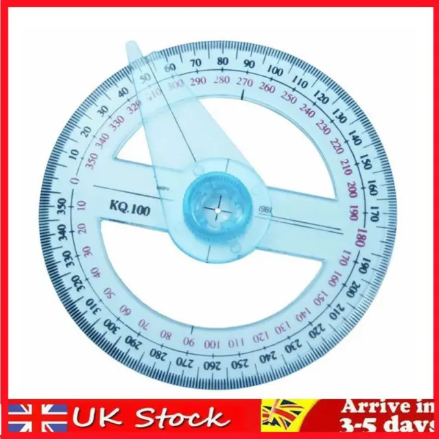 Arm Rotary Measuring Ruler Plastic 360 Degree Pointer Protractor Angle Finder