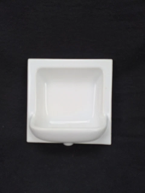 Porte-savon Et Patère Anciens En Faïence Blanche - Style Art Déco Années 50 - Vintage Pour Salle De Bain - Occasion