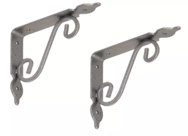 2 Consola Plata Ángulo de Pared Ornamento Ménsula Wandträger Regal Antiguo