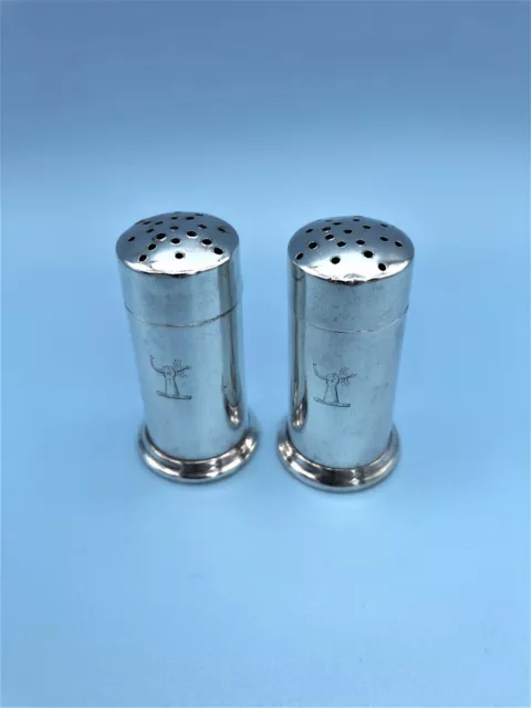 2 x SHAKER PEPE ARGENTO STERLING EDOARDIANO, MARTIN, HALL & CO, CHESTER, 1910 2
