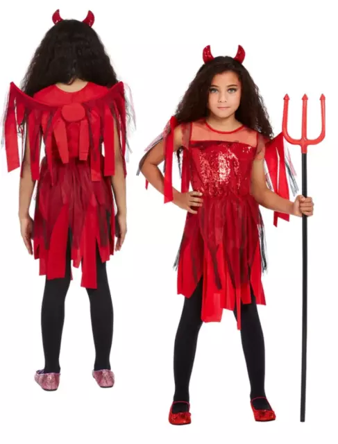 Guirca Costume da Diavoletto Rosso Vestito Bimbo Bambino Diavolo Alato  Lucifero