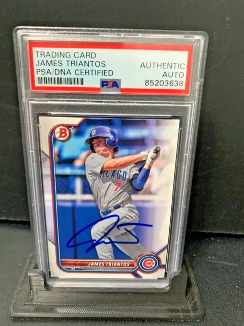 James Triantos autograph signed 2022 Bowman baseball card PSA SLAB BD166