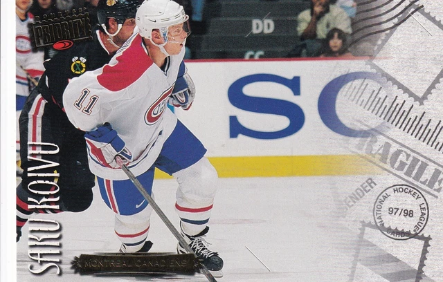 1997-98 Donruss Priority Saku Koivu 4"X6" Postcard