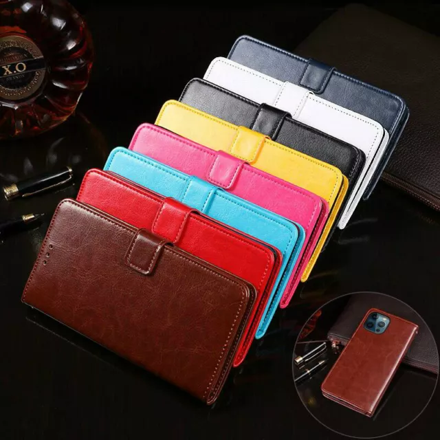 For iPhone 11 12 13 14 15 Pro Max Wallet Leather Case Flip Card Shockproof Cover