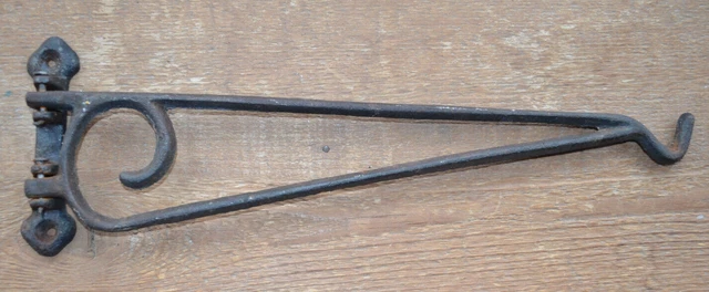 Vintage Rustic Cast Iron Hook, Plant Hanger 14 1/2” x 4 5/8”