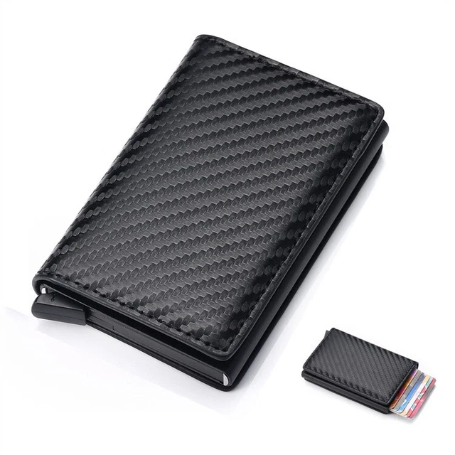 Portafoglio Uomo Sottile In Vera Pelle Con Blocco RFID, Bifold, Porta Carte E Licenza, Nero - Foto 3