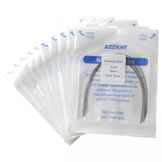 10pcs AZDENT Dental Orthodontic Stainless Steel Rectangular Arch Wire Oval Form