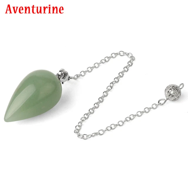 Natural Healing Crystal Quartz Stone Pointed Radish Gemstone Pendulum Pendant