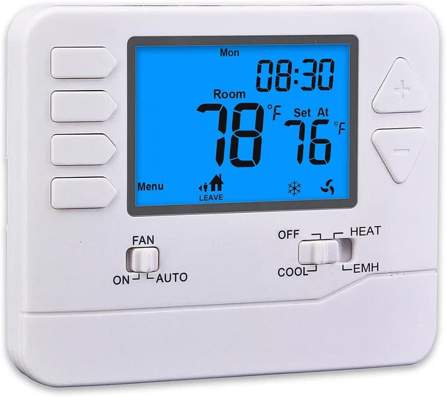 HEAT PUMP THERMOSTAT, 511 Day Programmable Thermostats for Home, up