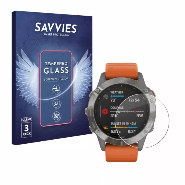 Per Garmin Fenix 6 Pellicola Vetro Temperato 3x Protezione Schermo Trasparente