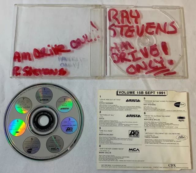 Promo-Cd ~ Cdx V.15B September 1991 ~ Ray Stevens,Waylon Jennings + Willie