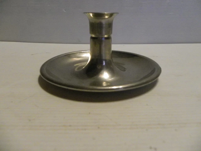 Bougeoir vintage Gotique en étain années 50 XX siècle France Vintage