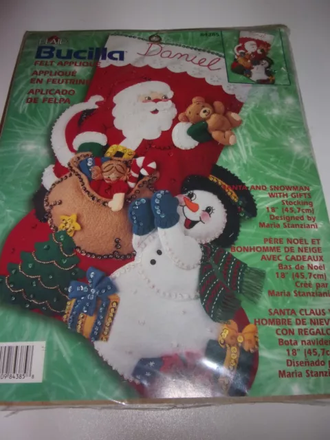  Bucilla Santa and Snowman Felt Applique Stocking Kit