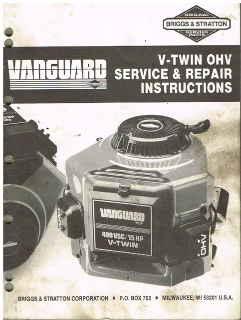 BRIGGS &amp; STRATTON Vanguard V-Twin Ohv Engine Original Factory Repair Manual £32.50 - PicClick UK