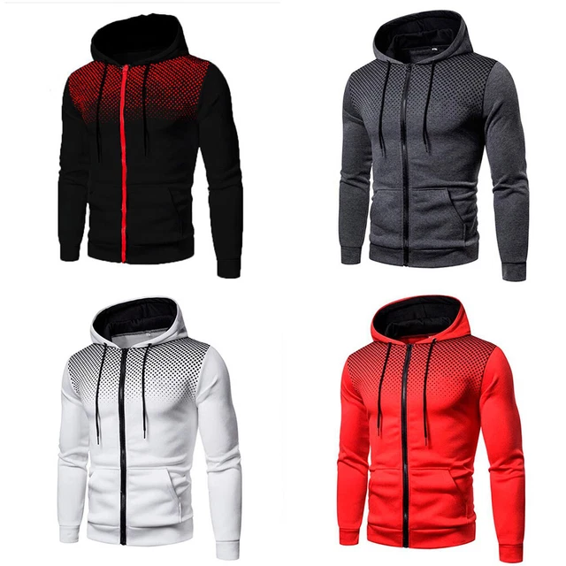 Men's Athletic Warm Soft Sherpa Lined Fleece Zip Up Sweater Jacket Hoodie Tops