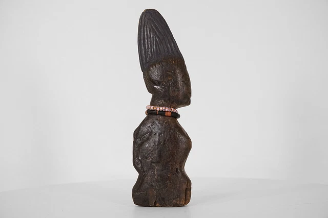 Yoruba Figurine w Beaded Necklace 10.5" - Nigeria - African Art