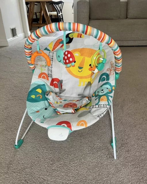 Chad Valley Colourful Jungle Friends Safari Animal Deluxe Vibrating Baby Bouncer