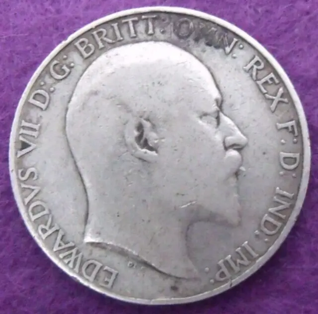 1905 EDWARD VII SILVER FLORIN / TWO SHILLINGS  ( .925 Silver ) 2s Coin.   663