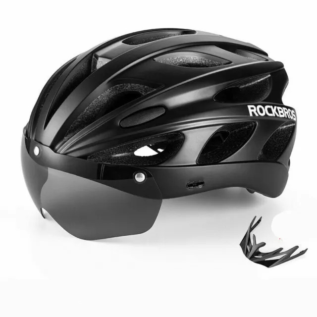 ROCKBROS Cycling Helmet  Protective with Polarized Sunglass & Visor Size 57-62cm