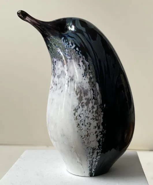 Hand-Crafted Glass Penguin Paperweight Figurine Individually Made In Tasmania 3”