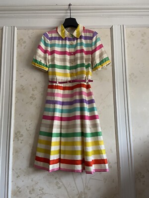 NWT Kate Spade Womens Jeanette Stripe 100% Silk Dress 0