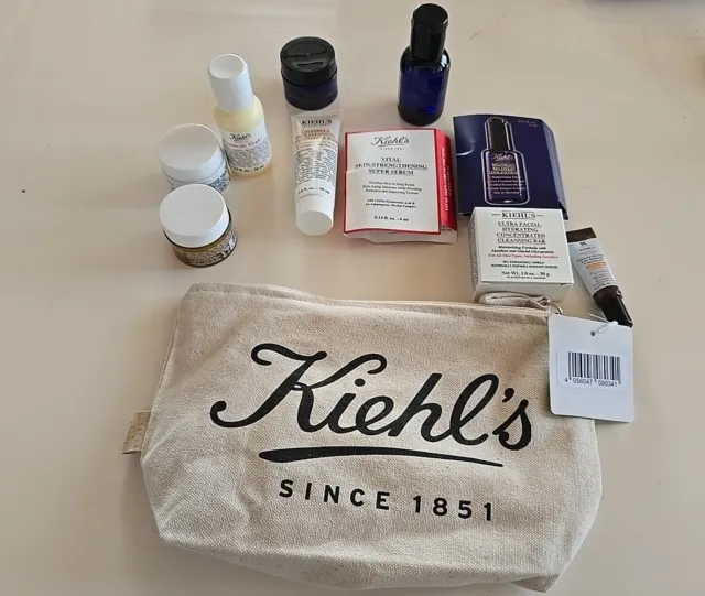 Beauty Paket Kiehl's Gesichtspflege Creme Tag+Nacht Maske+ Kosmetiktasche NEU