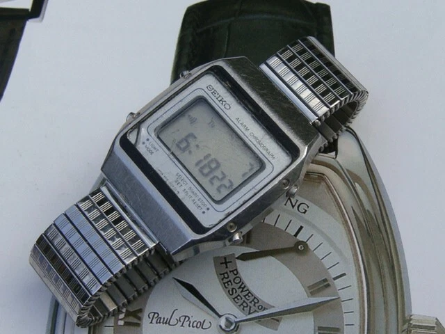 Seiko  A194 5A39 80S vintage mens alarm watch made in Japan WORKING needs tlc