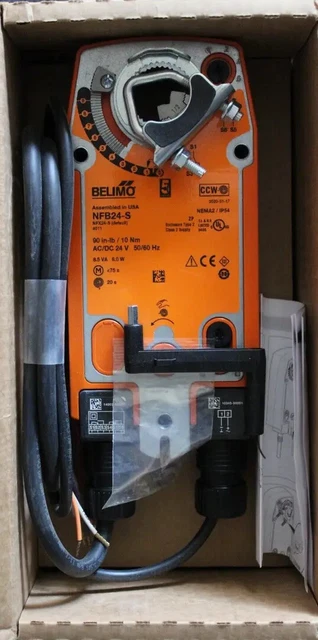 BELIMO NFB24-S Damper Actuator, 90 in-lb [10 Nm], Spring Return, AC/DC 24 V NEW
