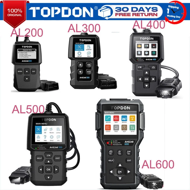 TOPDON AL400 Scanner OBD2: 10 Funzioni, Test Emissioni, Sensore O2, EVAP E Aggiornamenti Gratuiti