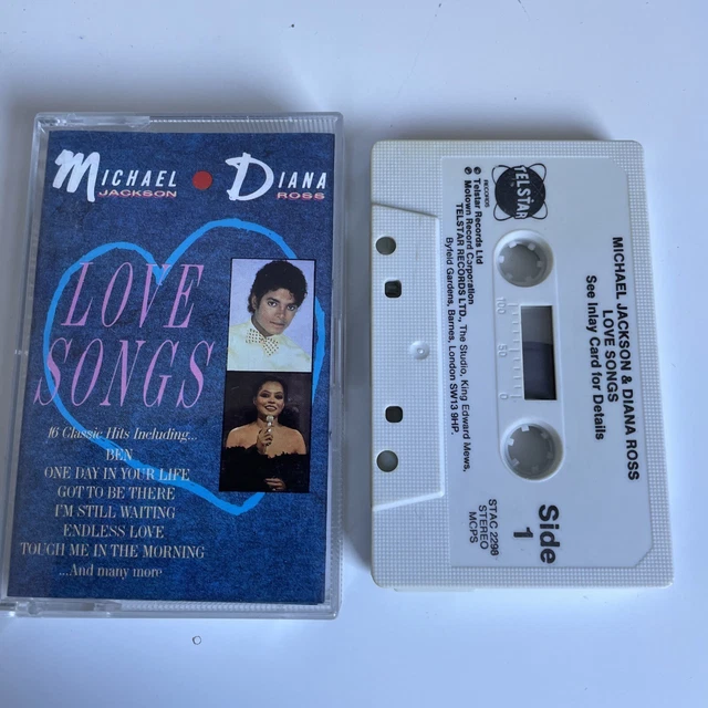 MICHAEL JACKSON, DIANA ROSS LOVE SONGS CASSETTE TAPE ALBUM 1987