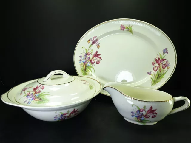 5x Beautiful Vintage Portland Pottery Cobridge Serving Dishes Tureen Floral