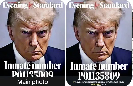 2x Donald Trump Mugshot Photo Georgia Arrest Inmate Putin Wagner UK News 25 Aug