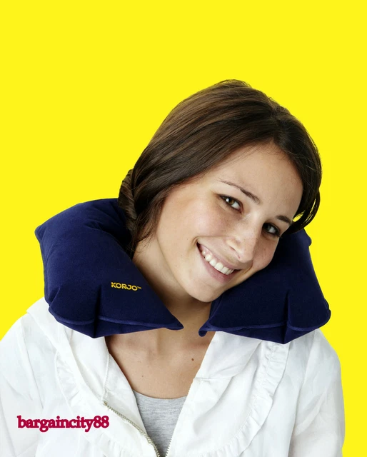 Portable Inflatable U Shape Travel Neck Pillow Car Flight Head Rest Cushion