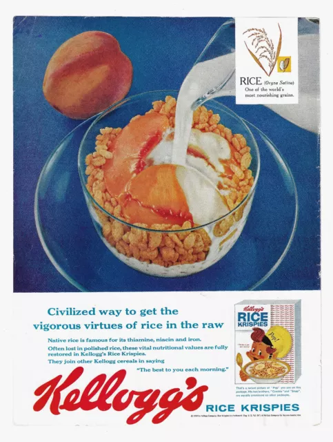 KELLOGGS RICE KRISPIES Print Ad Cereal Advertising Food Vintage 1960s ...
