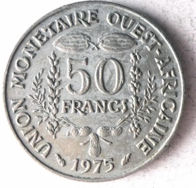 1975 WEST AFRICA 50 FRANCS - High Quality Coin - FREE SHIP - Bin #156