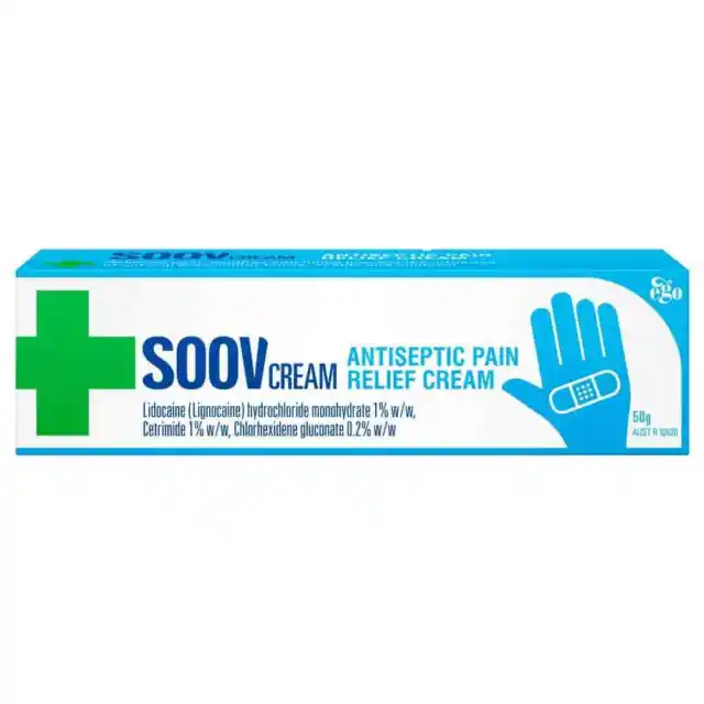 SOOV Antiseptic Pain Relief Cream 50g Soothes & Helps Prevent Infections Ego