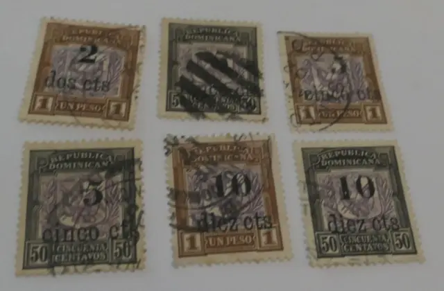 Dominican Republic 1904 Arms surcharge set used
