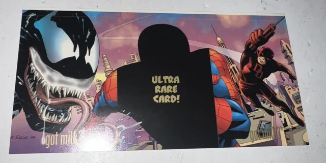 Vintage Marvel Comics Got Milk? Trading Card Daredevil Venom Promo Sheet 1999