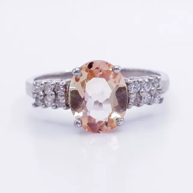 Delicate Padparadscha Sapphire 925 Sterling Silver Handmade Statement Ring