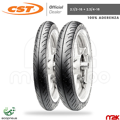2.75-16 CST KIT COPPIA COPERTONI GOMME PNEUMATICI ANTERIORE POSTERIORE 2.50-16 