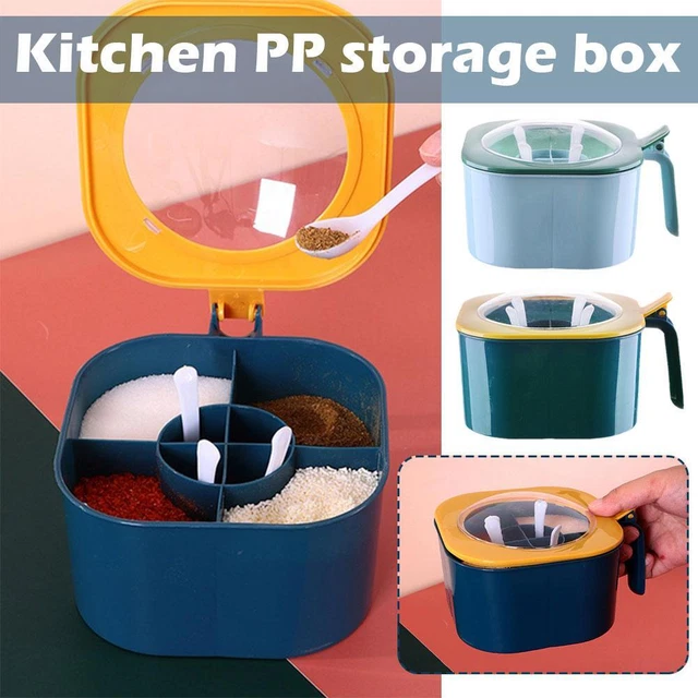 Four Compartment Integrated Seasoning Box, Kitchen Storage Box V6M0