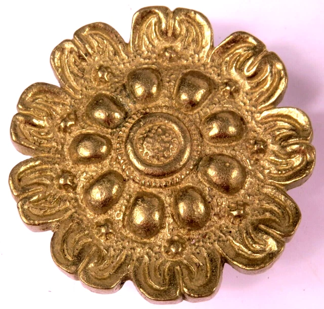 VTG Brass Flower Curtain Tieback Hold Back Medallion Lot Window Hardware 3.25"