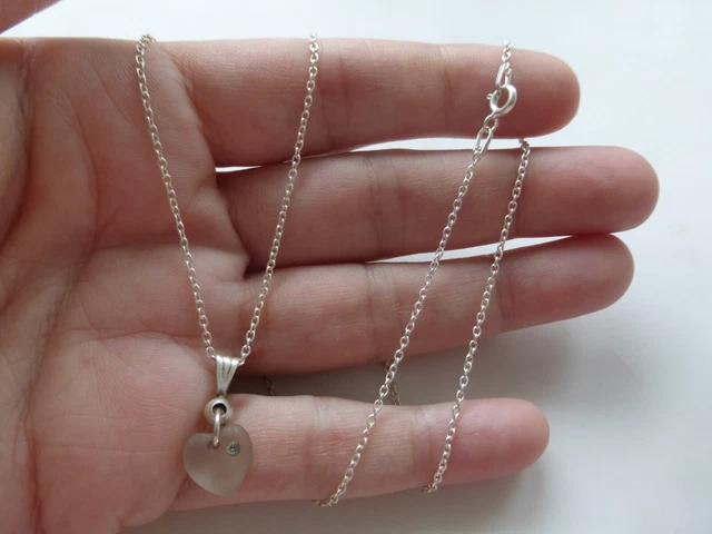 Collier En Argent Massif 925 Avec Zirconium Blanc - Chaine Gourmette 45cm & 3,10gr - Neuf Sans Boîte